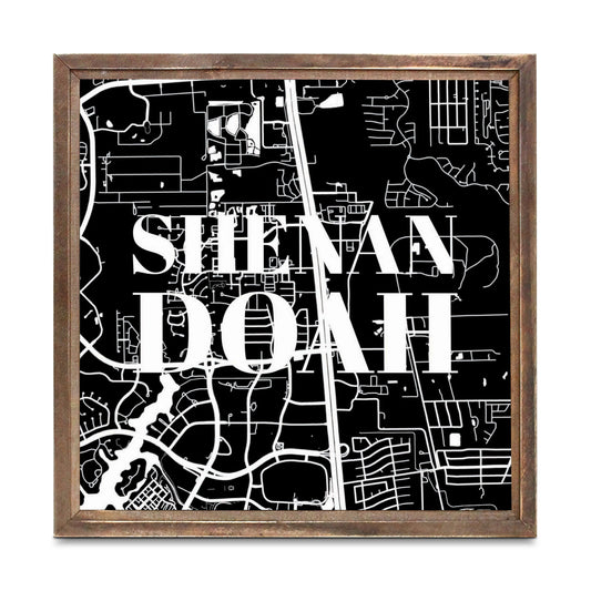 Minimalistic B&W Texas Shenandoah Map | Wood Sign | Eaches | Min 1