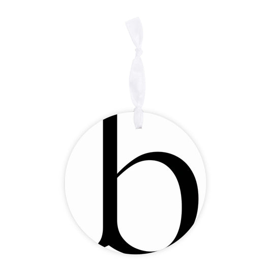 Minimalist Monogram B Circle| Wood Ornament | Eaches | Min 6